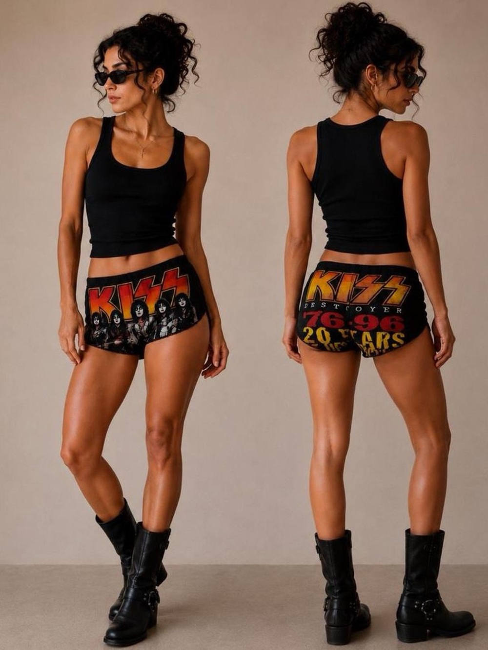 Reconstructed Kiss Black hot shorts